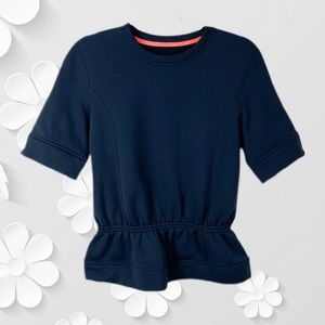 Lululemon Navy Peplum Short Sleeve Sweatshirt M
